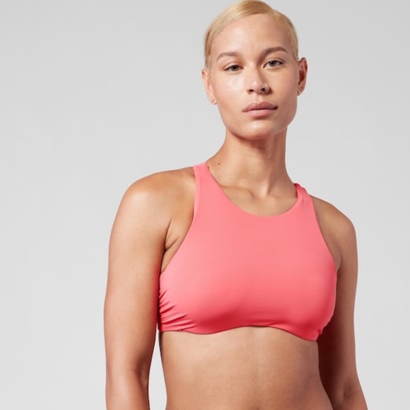 🧡 Athleta Maldives High Neck Bikini Top // Coral Petal - Picture 1 of 4